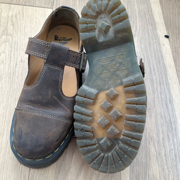 Dr. Martens Distressed Brown Platform Mary Janes - Picture 4 of 5